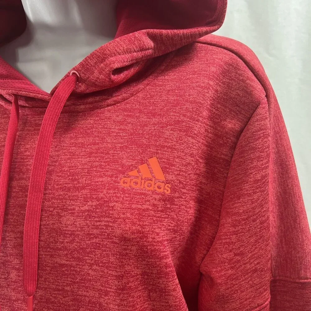 Adidas Climawarm Women's TI Fleece Hoodie Pink SIZE S Sweater Pockets NEW